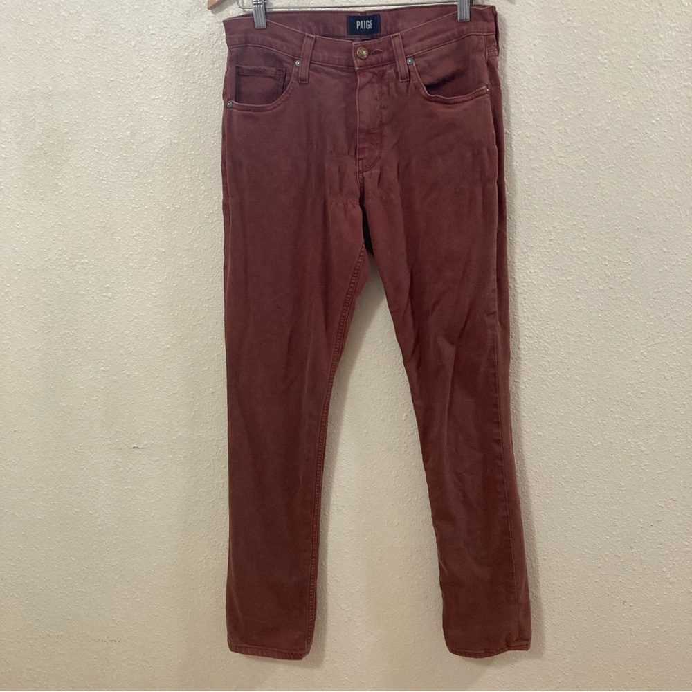 PAIGE Federal Men’s Jeans Vintage Scotch Size 31 Stretch Burgundy